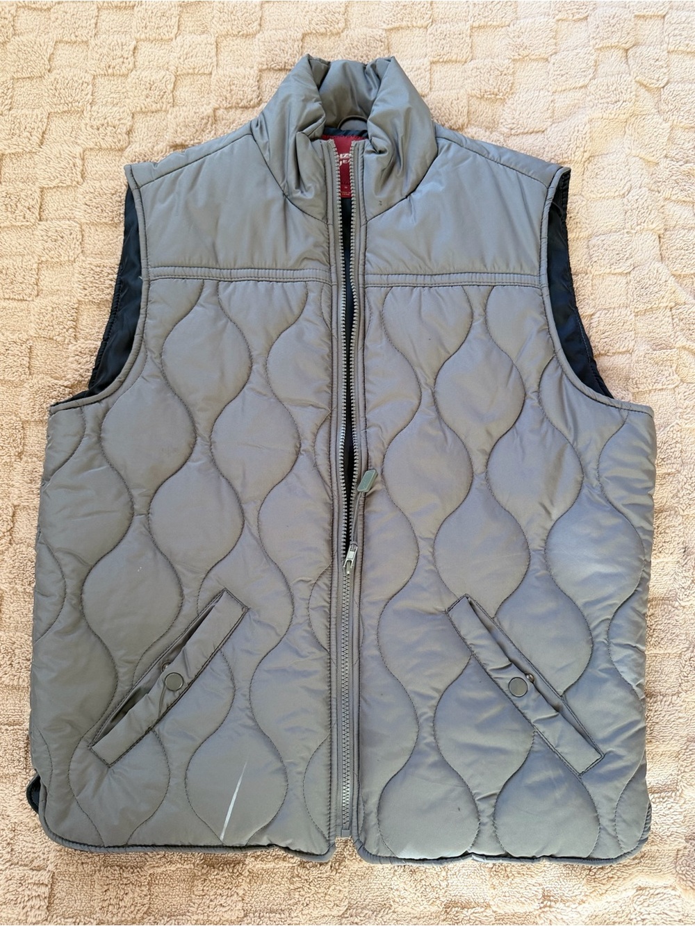 Arizona Jean Co Men’s Medium Gray Quilted Puffer Vest Full Zip